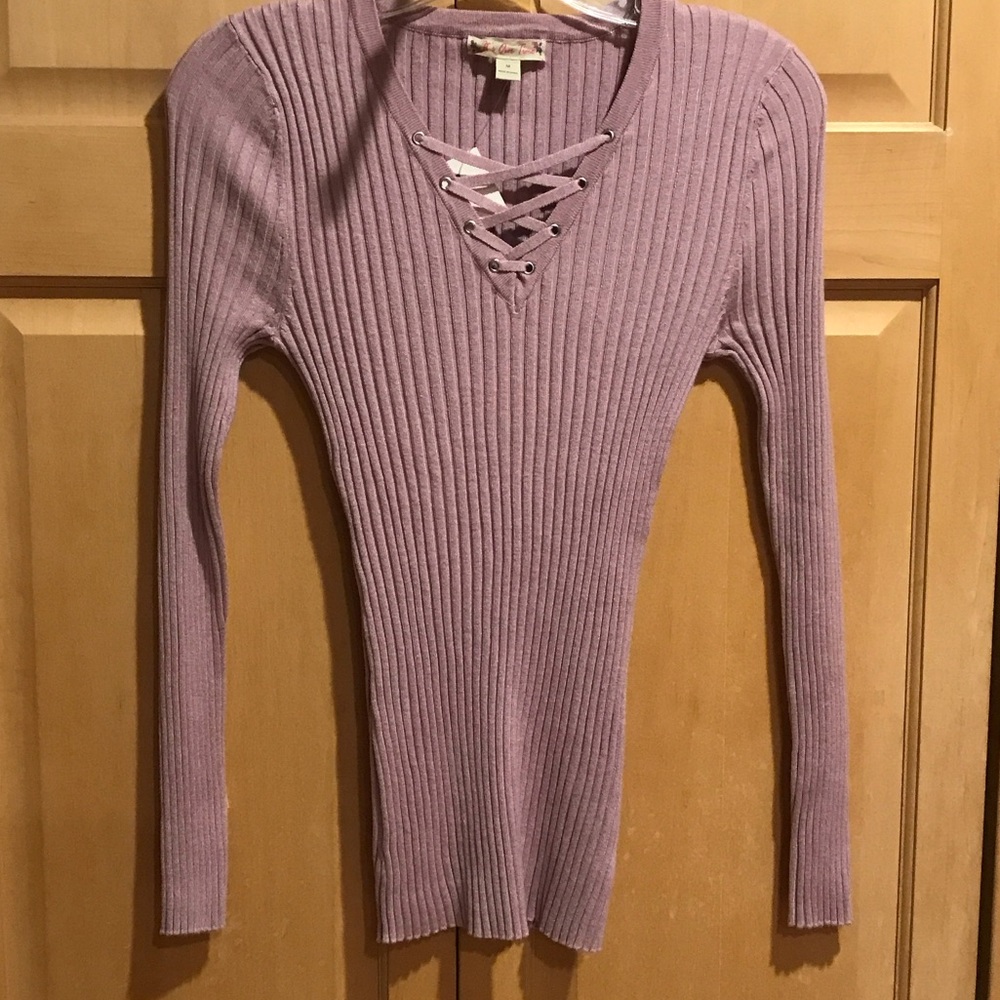 New It's Our Time Dusty Pink Ribbed Top